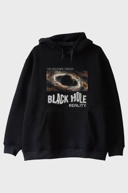 Kara Delik Gerçekliği Siyah Hoodie