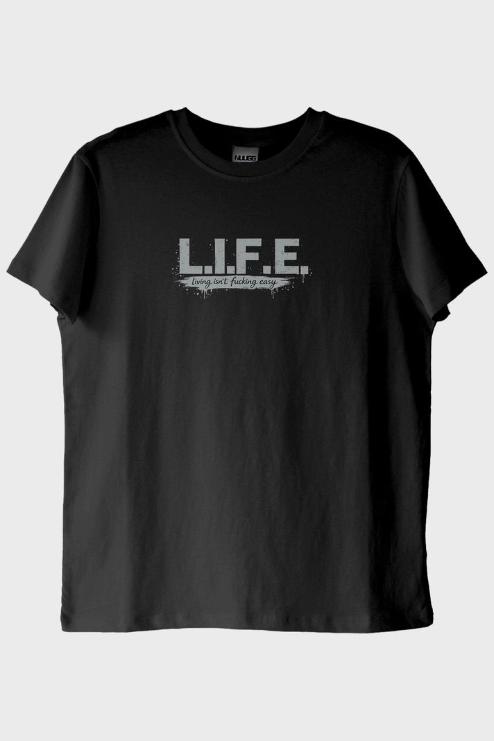 Life Mizahi Siyah Tişört