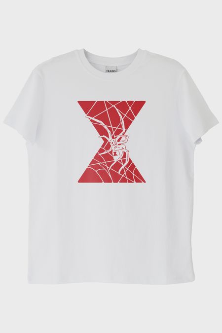 BlackWidow Kırmızı Örümcek Temalı Baskılı Beyaz Tişört