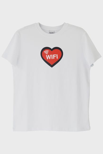 Kalpli Wifi Beyaz Tişört