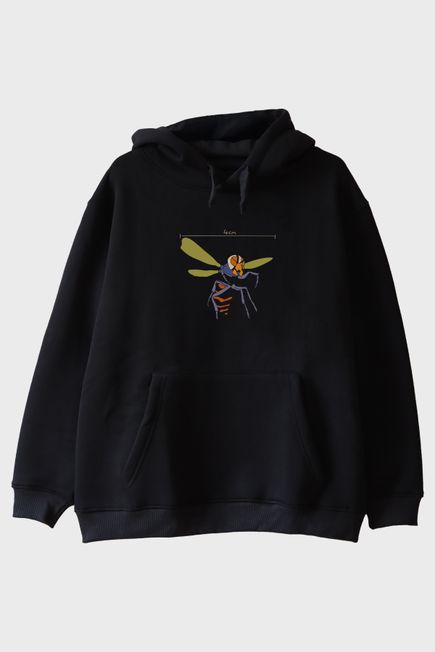 4 Santimlik Korku Siyah Hoodie