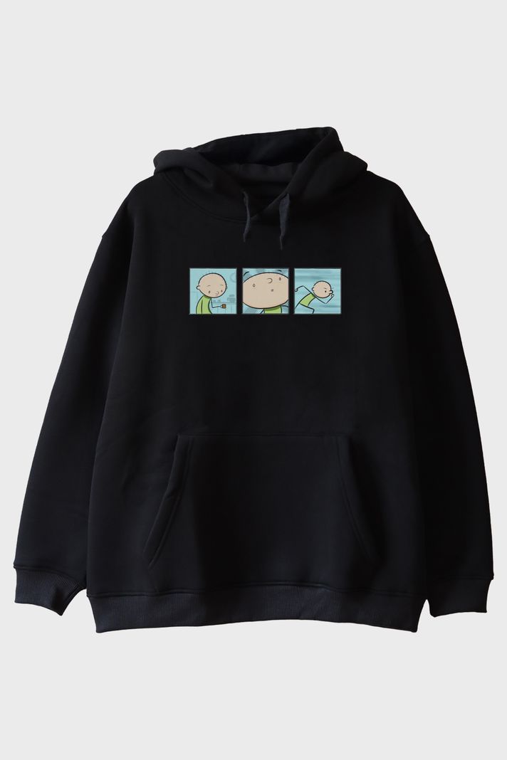 Donca Çizgi Karakter Siyah Hoodie