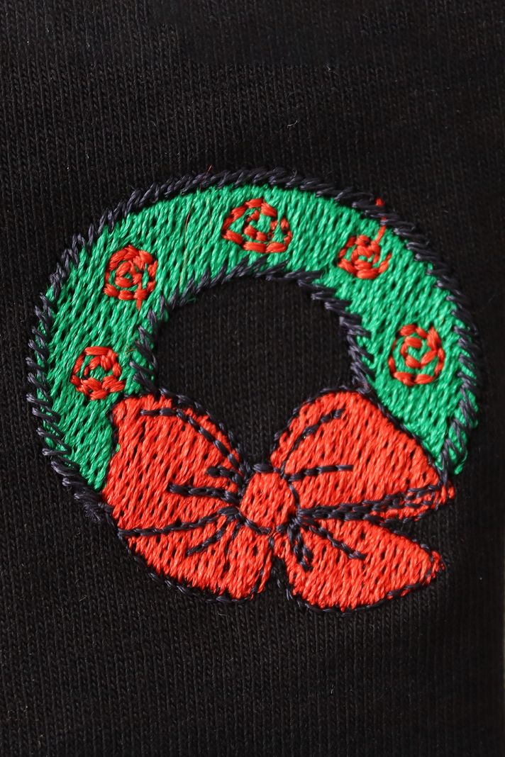 Kış Çelengi Siyah Hoodie