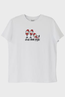 Drink Drank Drunk Beyaz Tişört