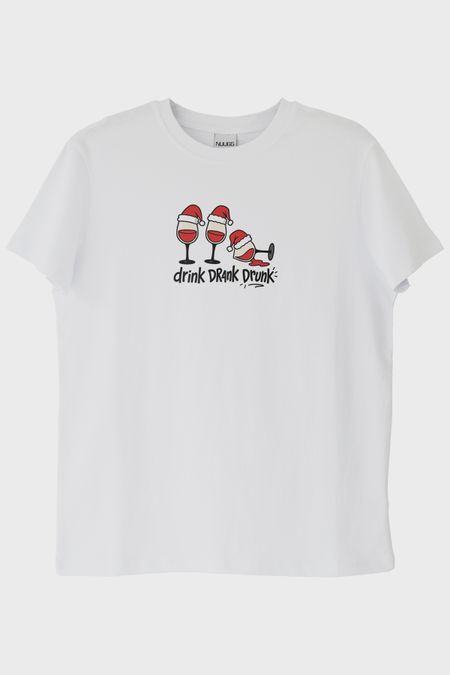 Drink Drank Drunk Beyaz Tişört