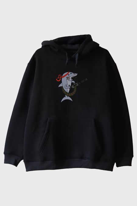 Su Altı Komandosu Siyah Hoodie