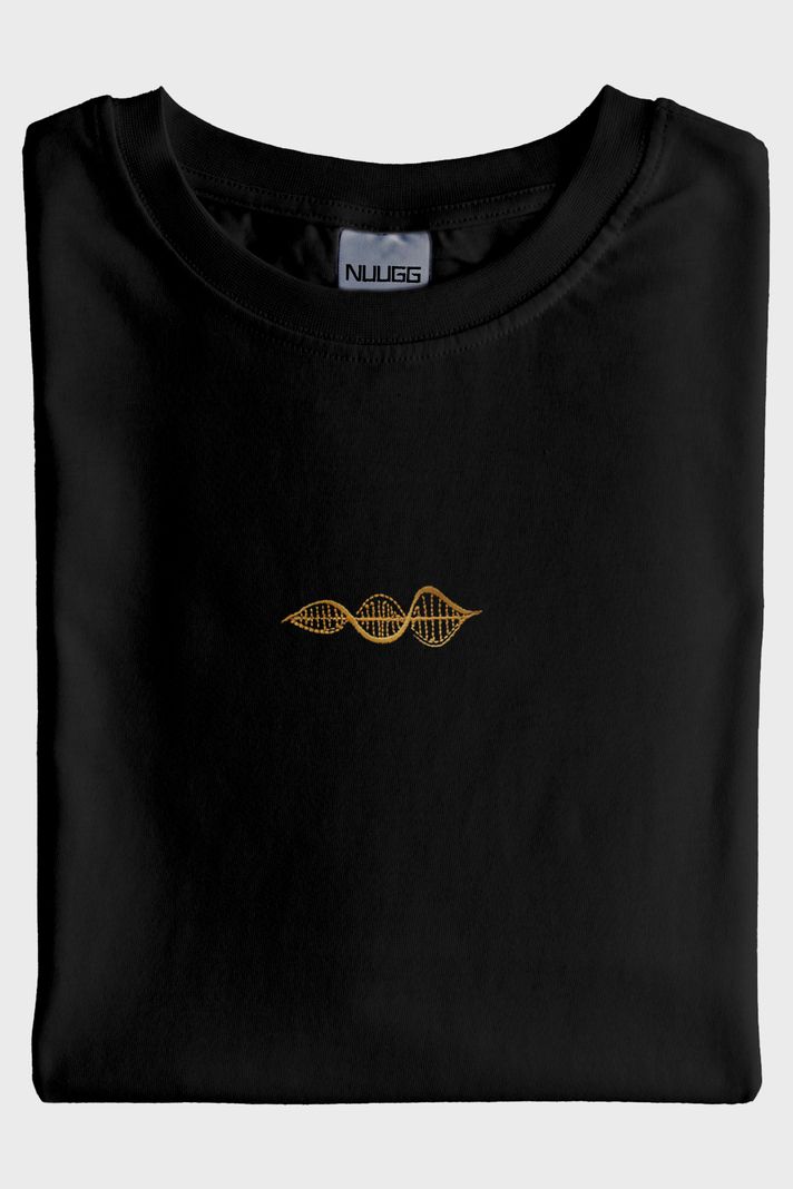 Sarı DNA Nakışlı Siyah Tişört