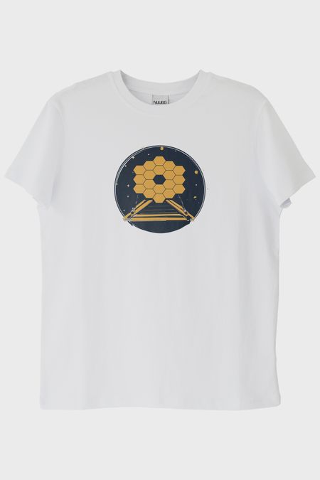 James Webb Teleskopu Tasarımlı Gökbilim Baskılı Beyaz Tişört