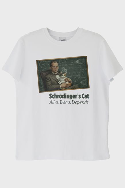 Schrödinger'in Kedisi Beyaz Tişört