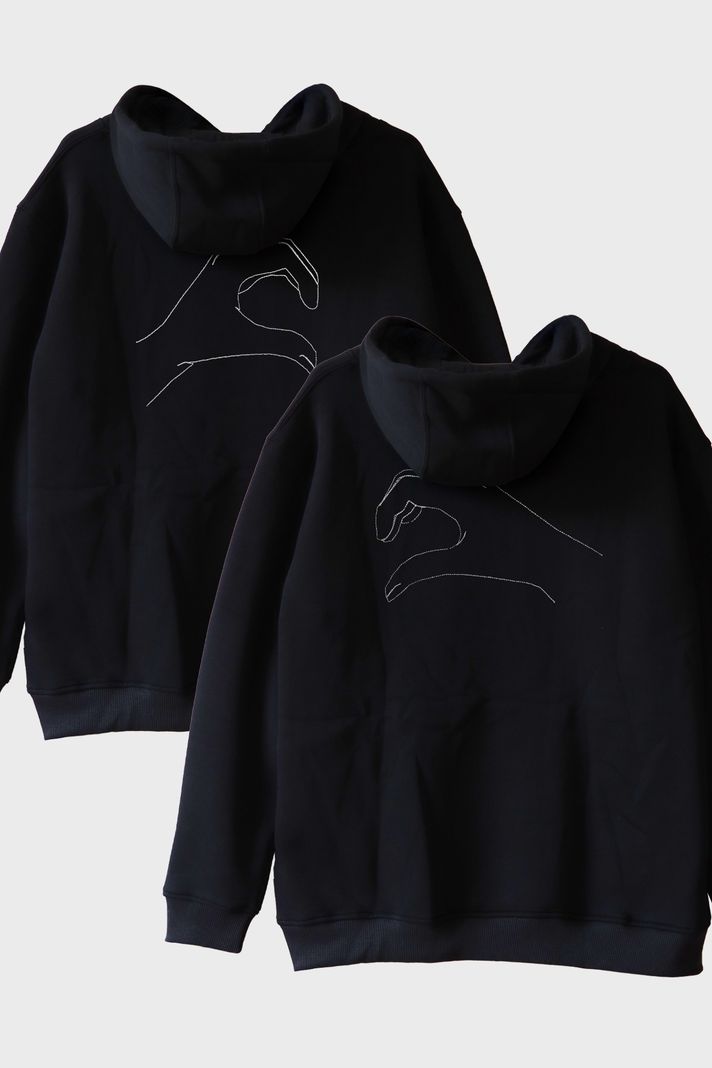 Kalp Eller Desenli Çift Kombini Hoodie