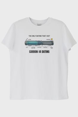 Karbon-14 Mizahi Beyaz Tişört