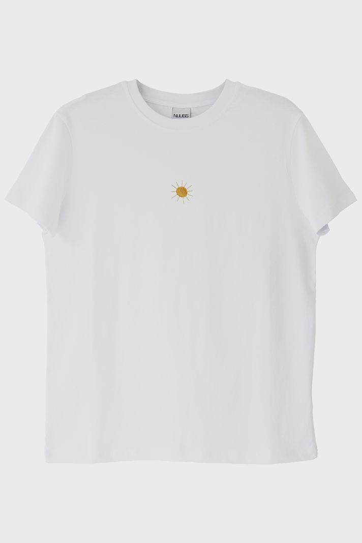 Güneş Desenli Nakış Tişört - Sevgililer Günü Çift Tişörtleri