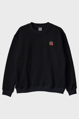 Yeni Yıl Sürprizi Siyah Bisiklet Yaka Sweatshirt