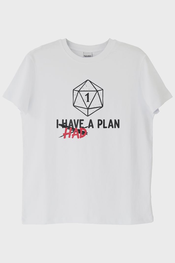 Komik Zar Temalı I Had a Plan Mizahi Beyaz Tişört