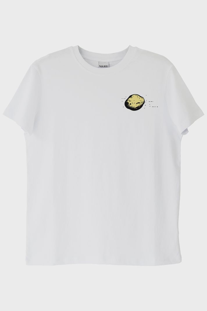 Roket ve Asteroit Beyaz Tişört