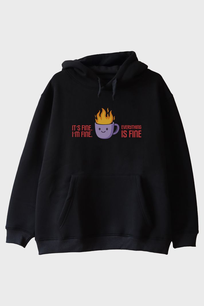 Im Fine Mizahi Siyah Hoodie