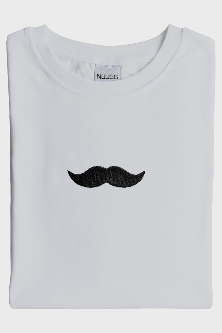 Dudak ve Bıyık Desenli Çift Kombin Tişört