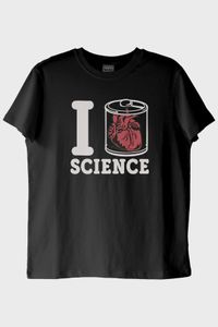 I Love SCIENCE Anatomik Kalpli Baskılı Tişört
