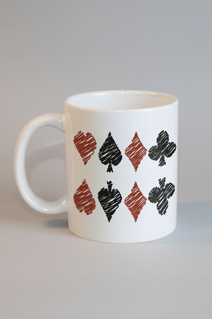 Iskambil Takımı Desenli Kupa