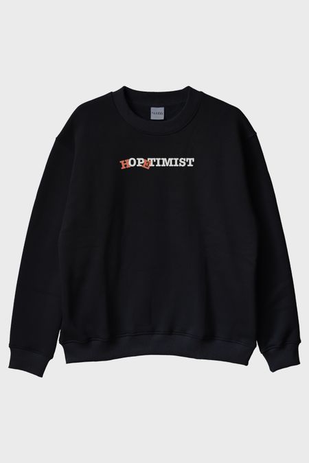 Hopetimist Siyah Bisiklet Yaka Sweatshirt