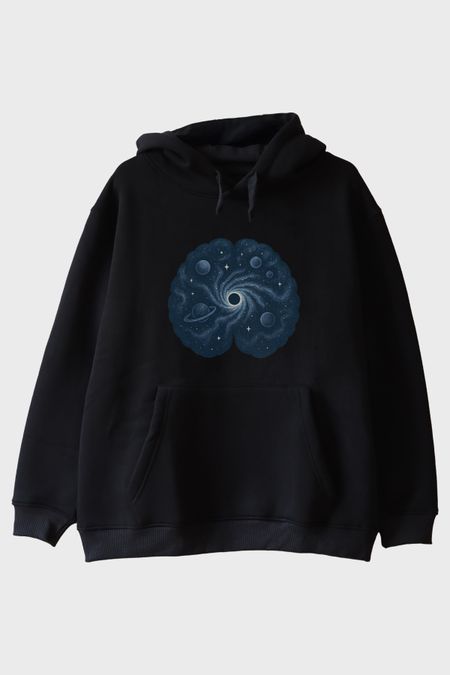 Galaktik Zihin Evreni Siyah Hoodie