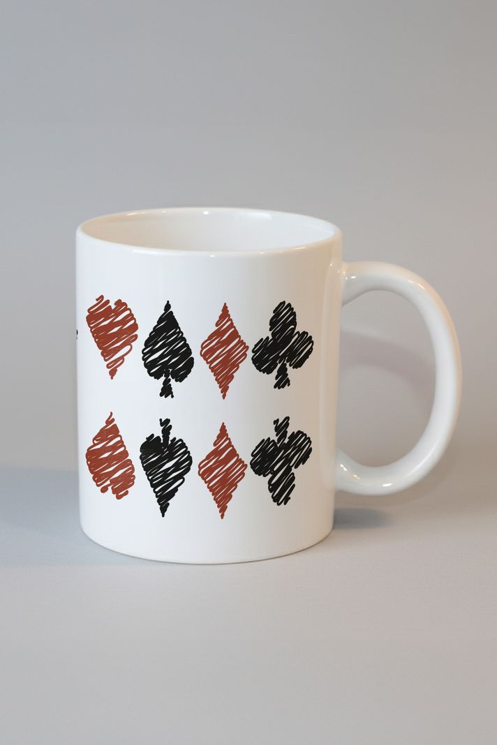 Iskambil Takımı Desenli Kupa