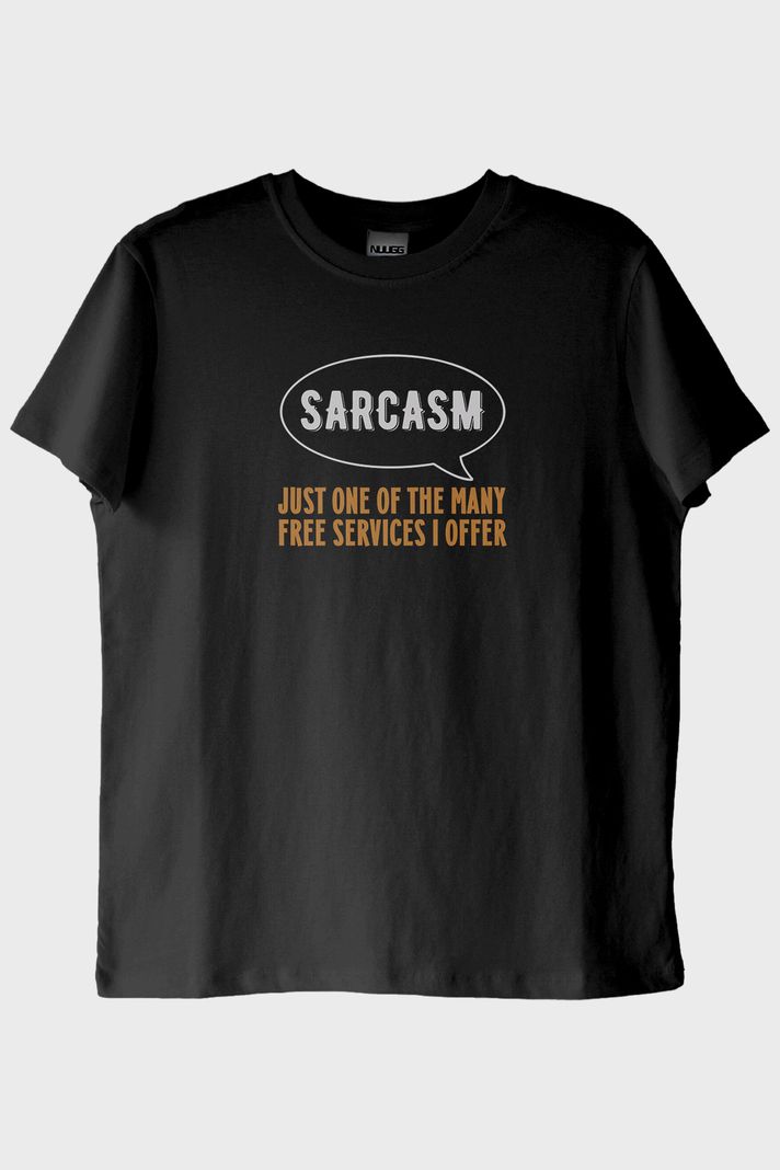 Sarcasm Baskılı Tasarım Siyah Tişört