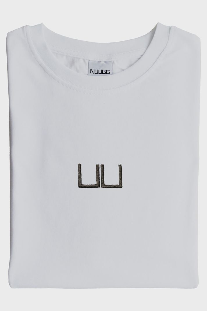 UU Gri Logolu Nakışlı T-shirt