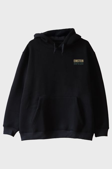 Einstein İmza Siyah Hoodie
