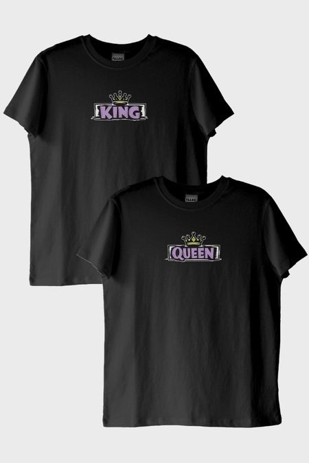 Queen King Çift Siyah Tişörtleri