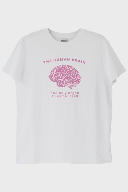 The Human Brain Baskılı Tasarım Beyaz Tişört