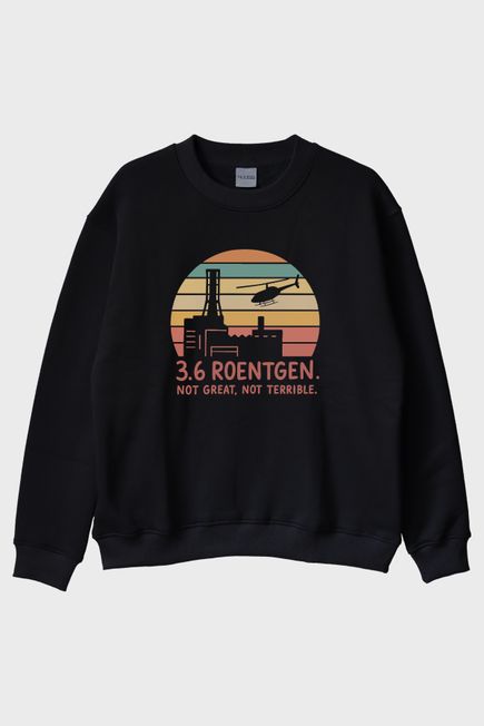 3.6 Roentgen Siyah Bisiklet Yaka Sweatshirt