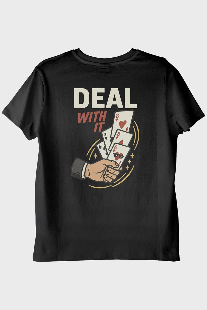 Deal With It Kart Siyah Tişört
