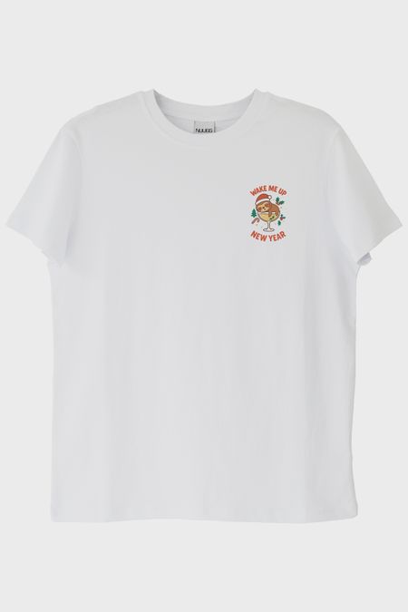 Uyandır Beni Yılbaşı Beyaz Tişört