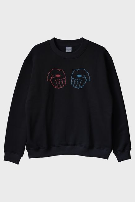 Red or Blue Pill Sci-Fi Baskılı Siyah Bisiklet Yaka Sweatshirt