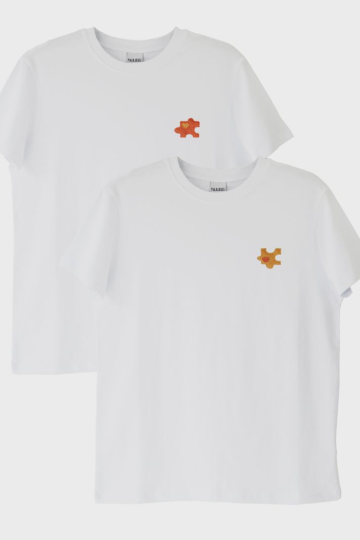 Puzzle Parçalı Çift Kombin Tişörtü - Sevgililer Günü Hediyesi