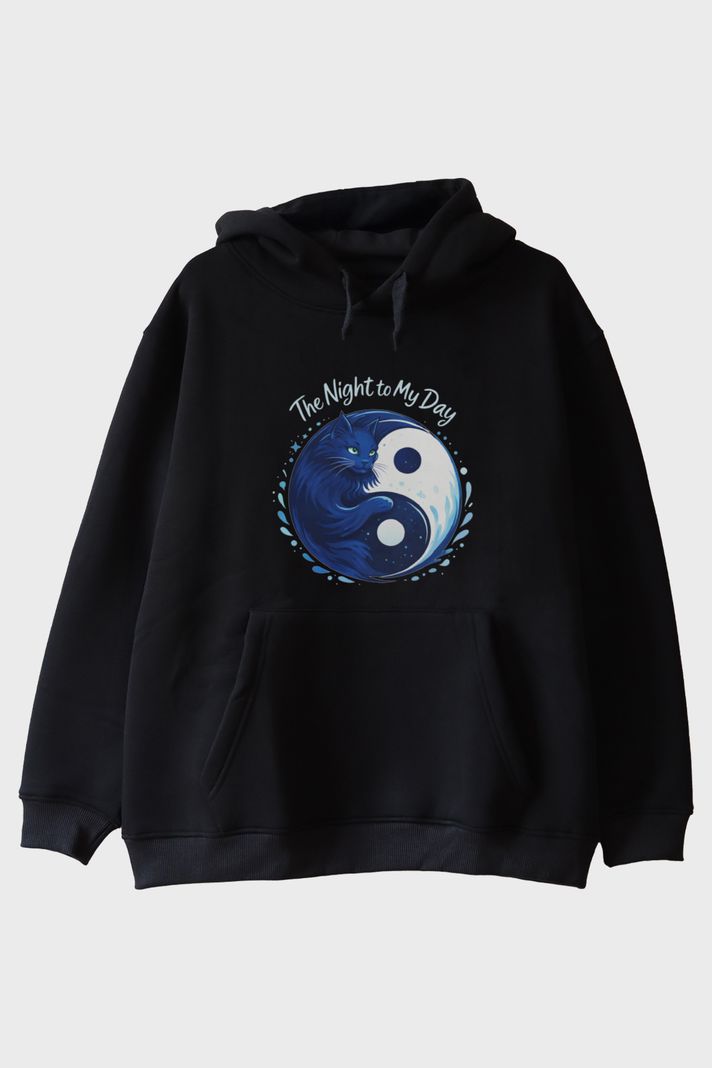 Gece ve Gündüz Çift Siyah Hoodieü