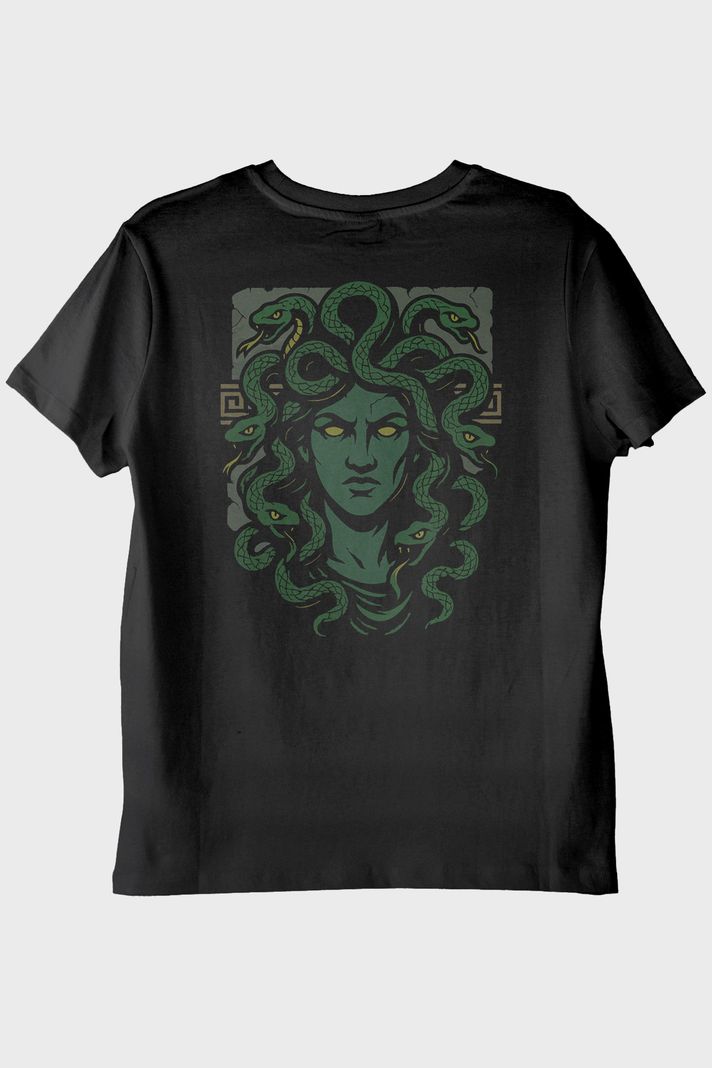 Efsanevi Medusa Siyah Tişört