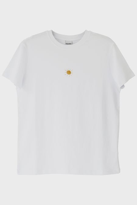 Güneş Desenli Nakış Tişört - Sevgililer Günü Çift Tişörtleri