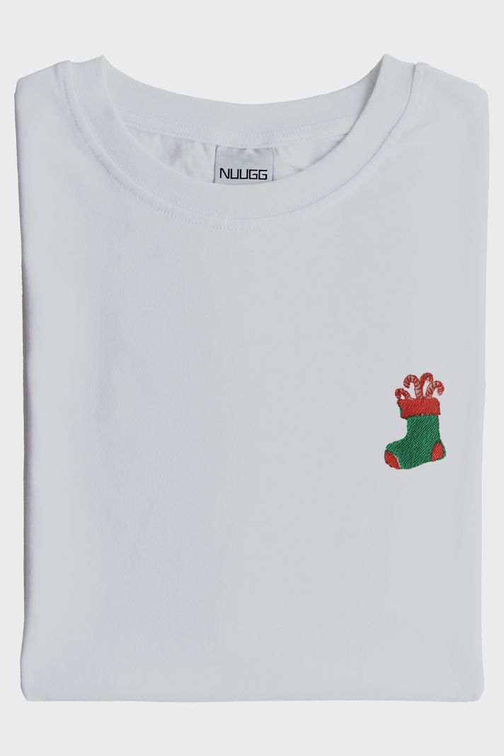 Noel Çorabı Beyaz Tişört