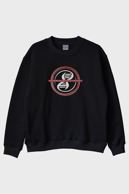 Karanlığı Bilimle Fethet Baskılı Siyah Bisiklet Yaka Sweatshirt