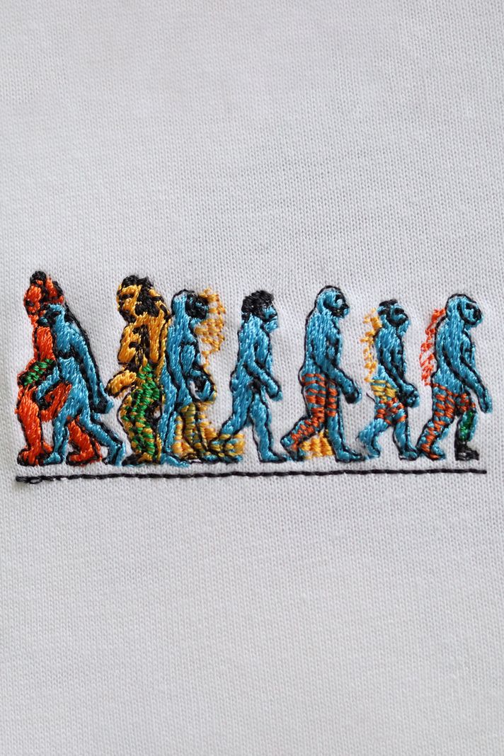 Evrim Desenli Nakışlı Tişört