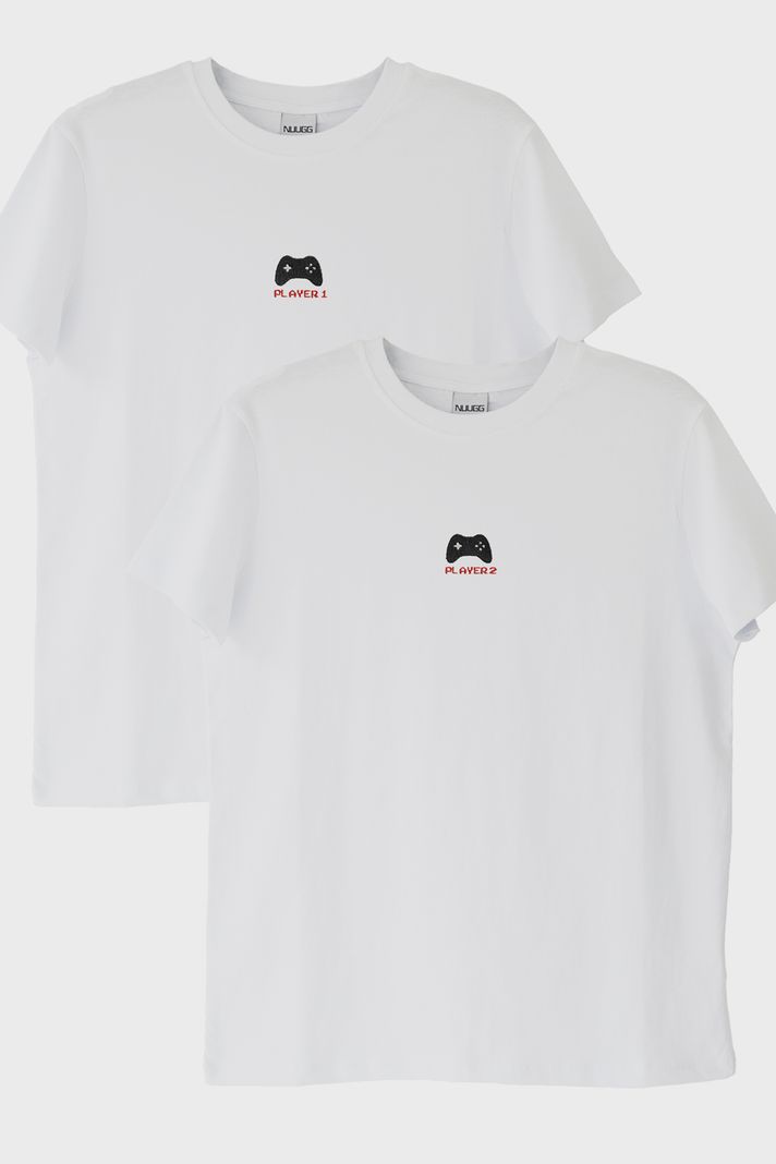 Player 1 ve Player 2 Çift Kombin Tişört - Sevgililer Günü Hediyesi - Gamer, oyuncu hediyesi