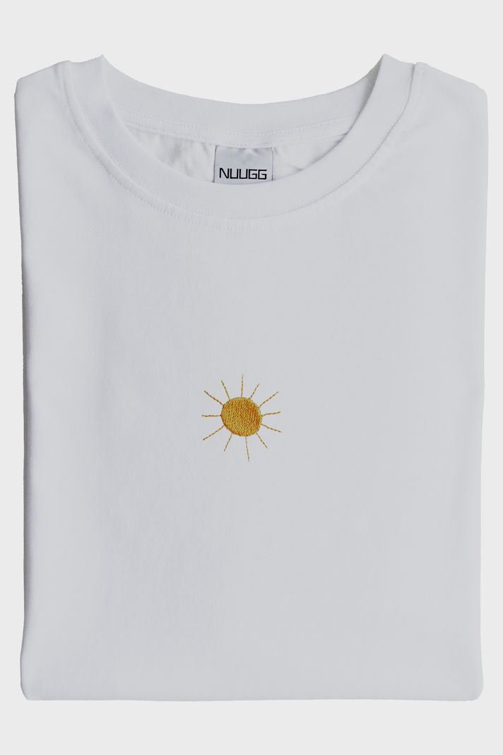 Ay ve Güneş Desenli Nakışlı Çift Kombin Tişört