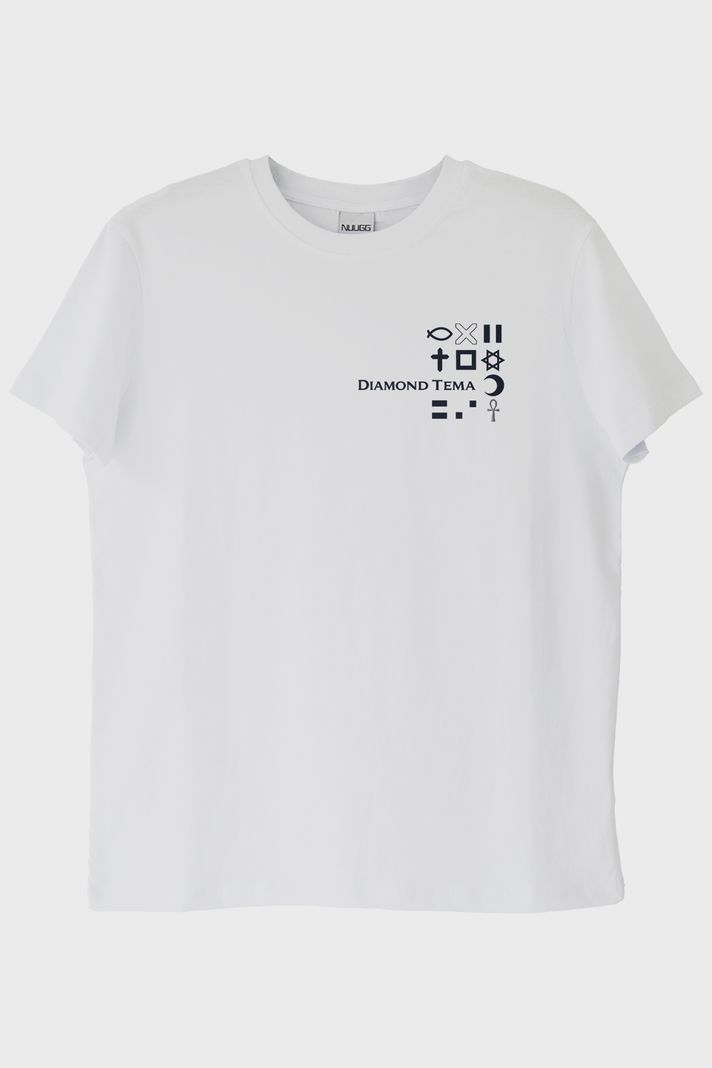 Diamond Tema Sembol Beyaz Tişört