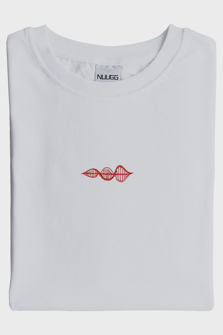 Kırmızı DNA Nakışlı Tişört