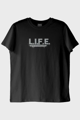 Life Mizahi Siyah Tişört