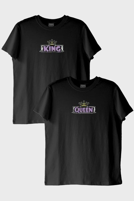 Queen King Çift Siyah Tişörtleri