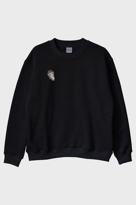 Charles Darwin Desenli Nakış Bisiklet Yaka Sweatshirt - Evrim Ağacı Temalı