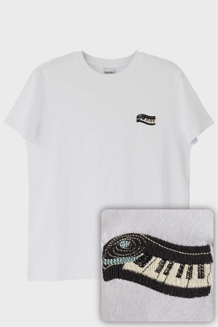 Piyano Tuşları Nakışlı Müzik T-Shirt
